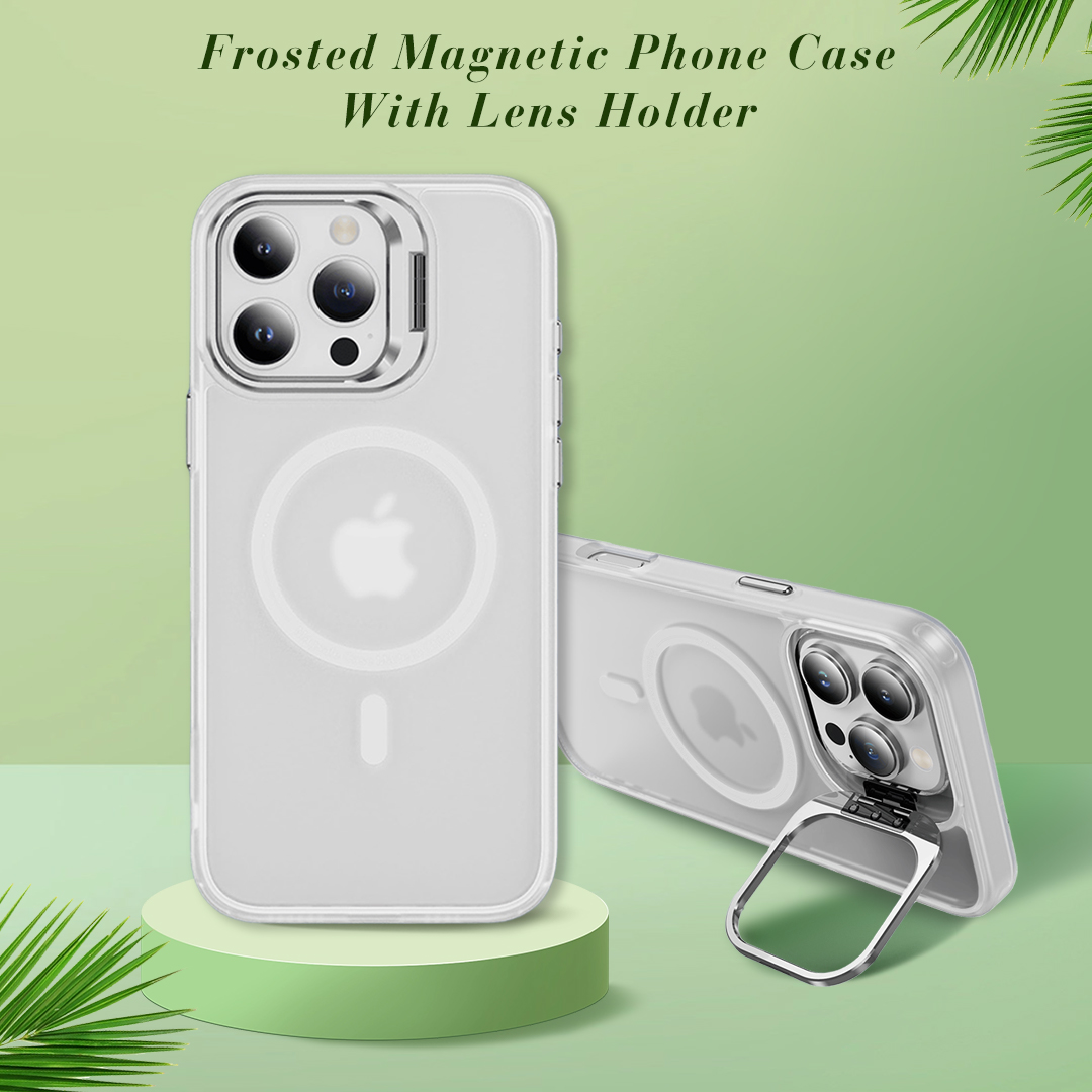 Skin-friendly Magnetic Mobile Phone Case fo iPhone 16,15,14,13,12,11 Series Phone Case with Lens Holder