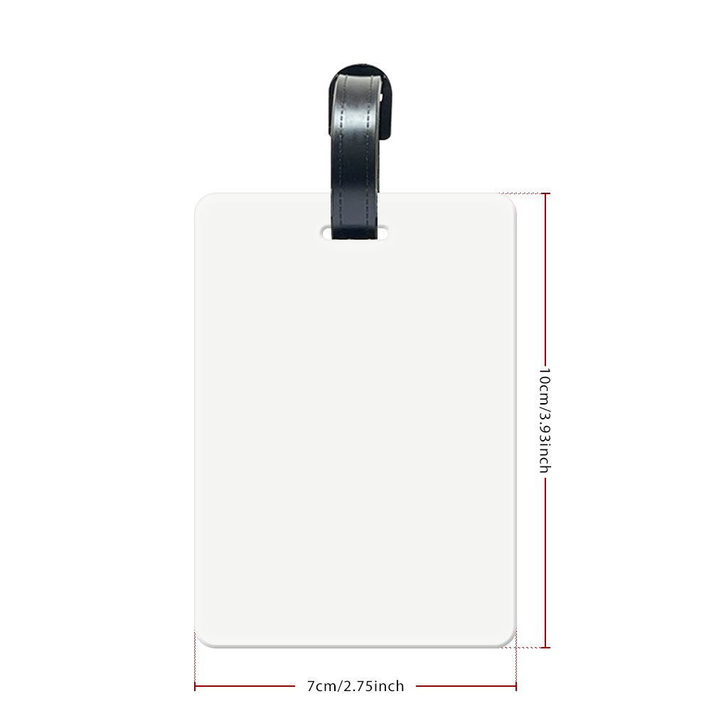 Sublimation Aluminium Luggage Tags Blanks White Blank Travel Bag Baggage Tags with Strap Double Side Printable
