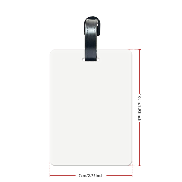 Sublimation Aluminium Luggage Tags Blanks White Blank Travel Bag Baggage Tags with Strap Double Side Printable