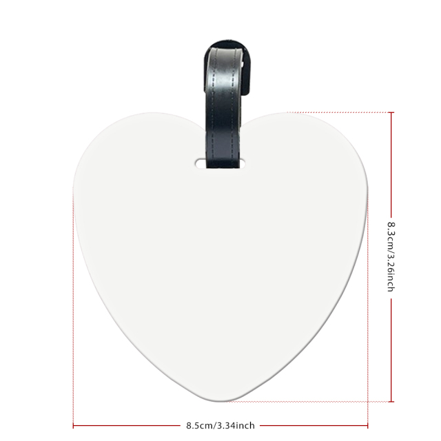 Sublimation Aluminium Luggage Tags Blanks White Blank Travel Bag Baggage Tags with Strap Double Side Printable