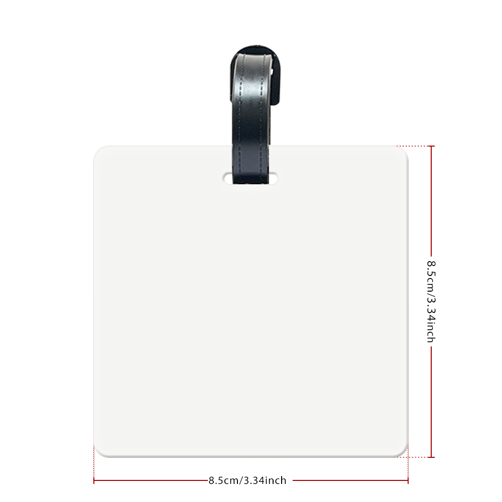 Sublimation Aluminium Luggage Tags Blanks White Blank Travel Bag Baggage Tags with Strap Double Side Printable