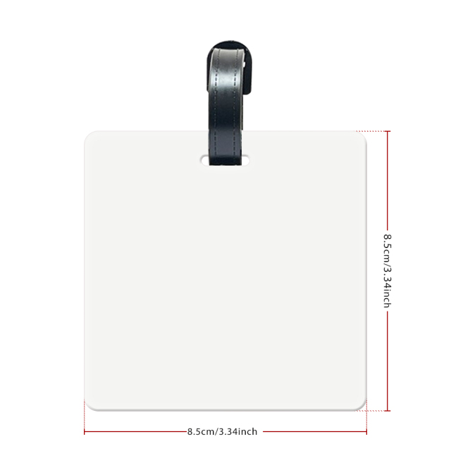 Sublimation Aluminium Luggage Tags Blanks White Blank Travel Bag Baggage Tags with Strap Double Side Printable