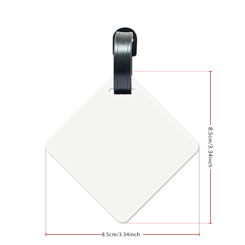 Sublimation Aluminium Luggage Tags Blanks White Blank Travel Bag Baggage Tags with Strap Double Side Printable