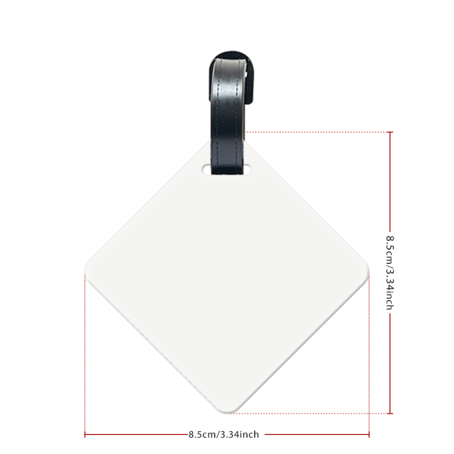 Sublimation Aluminium Luggage Tags Blanks White Blank Travel Bag Baggage Tags with Strap Double Side Printable