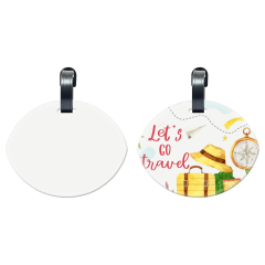 Sublimation Aluminium Luggage Tags Blanks White Blank Travel Bag Baggage Tags with Strap Double Side Printable