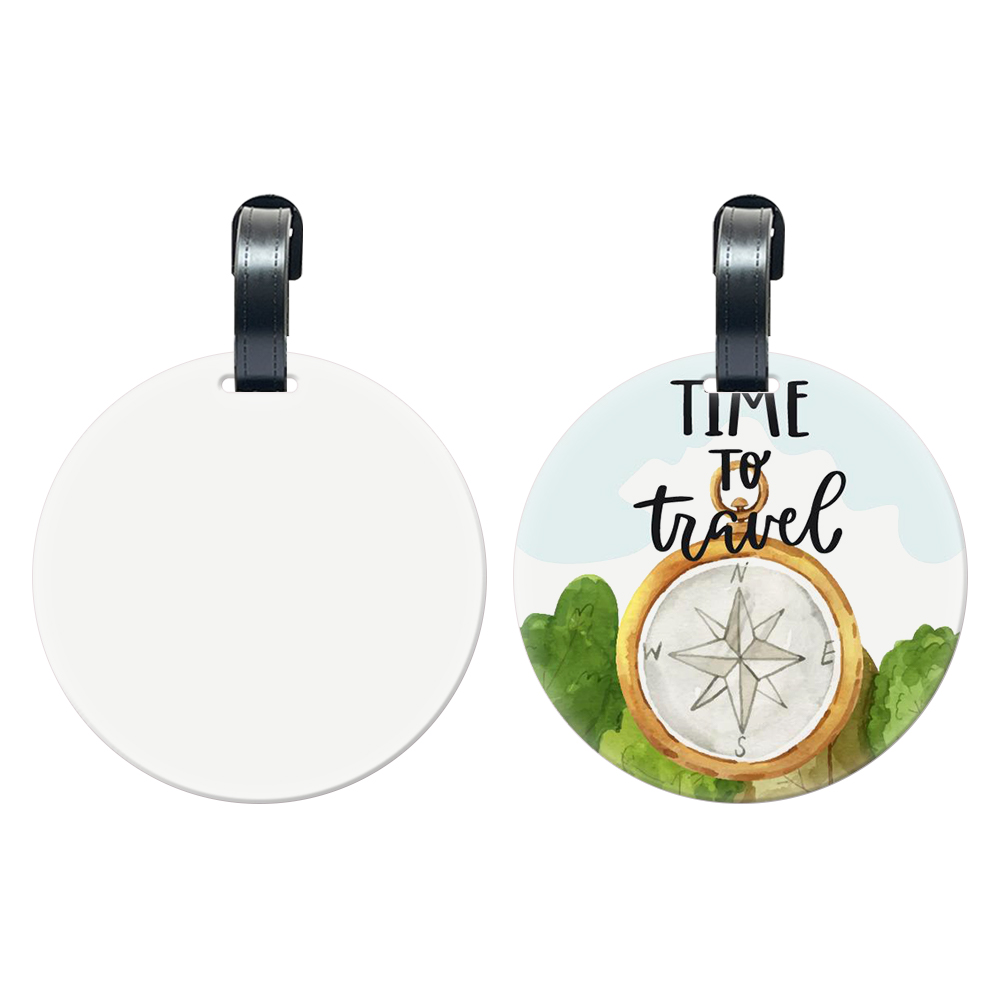 Sublimation Aluminium Luggage Tags Blanks White Blank Travel Bag Baggage Tags with Strap Double Side Printable