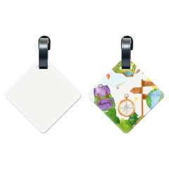 Sublimation Aluminium Luggage Tags Blanks White Blank Travel Bag Baggage Tags with Strap Double Side Printable