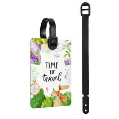 Sublimation Aluminium Luggage Tags Blanks White Blank Travel Bag Baggage Tags with Strap Double Side Printable