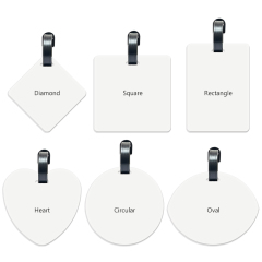 Sublimation Aluminium Luggage Tags Blanks White Blank Travel Bag Baggage Tags with Strap Double Side Printable