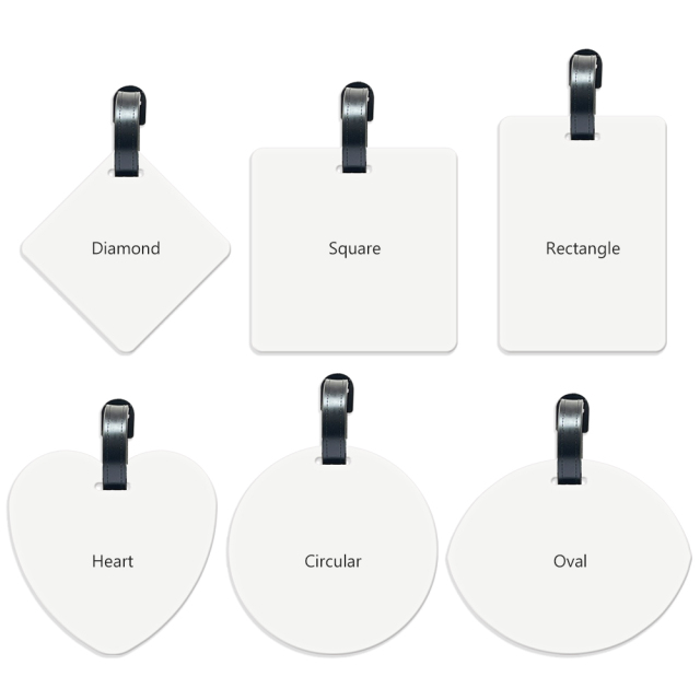 Sublimation Aluminium Luggage Tags Blanks White Blank Travel Bag Baggage Tags with Strap Double Side Printable