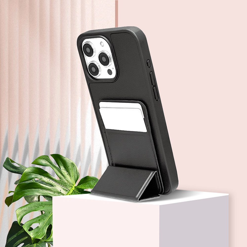 PU Leather Phone Case with Mag Foldable Stand-Card Holder for iPhone 16,15,12,11 Series