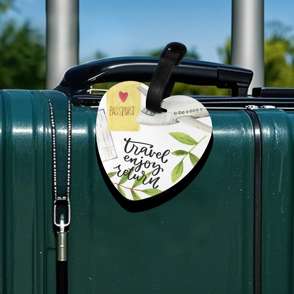 Sublimation Aluminium Luggage Tags Blanks White Blank Travel Bag Baggage Tags with Strap Double Side Printable