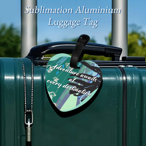 Sublimation Aluminium Luggage Tags Blanks White Blank Travel Bag Baggage Tags with Strap Double Side Printable