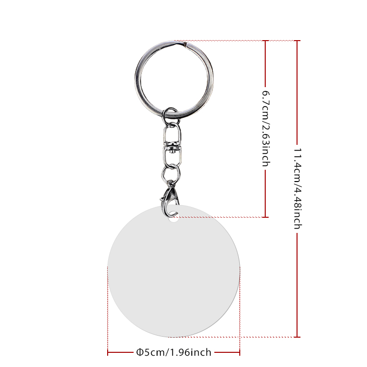 Sublimation PET Keychains Double-sided Printing Key Ring Custom Blank Round Keyring