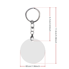 Sublimation PET Keychains Double-sided Printing Key Ring Custom Blank Round Keyring