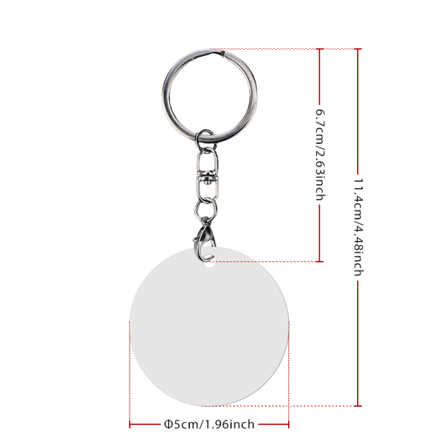 Sublimation PET Keychains Double-sided Printing Key Ring Custom Blank Round Keyring