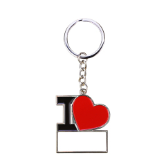 Sublimation Metal Keychain "I Love" Heart Shape Printable Keyring Heart Love Heat Transfer Press Blank Key Chains