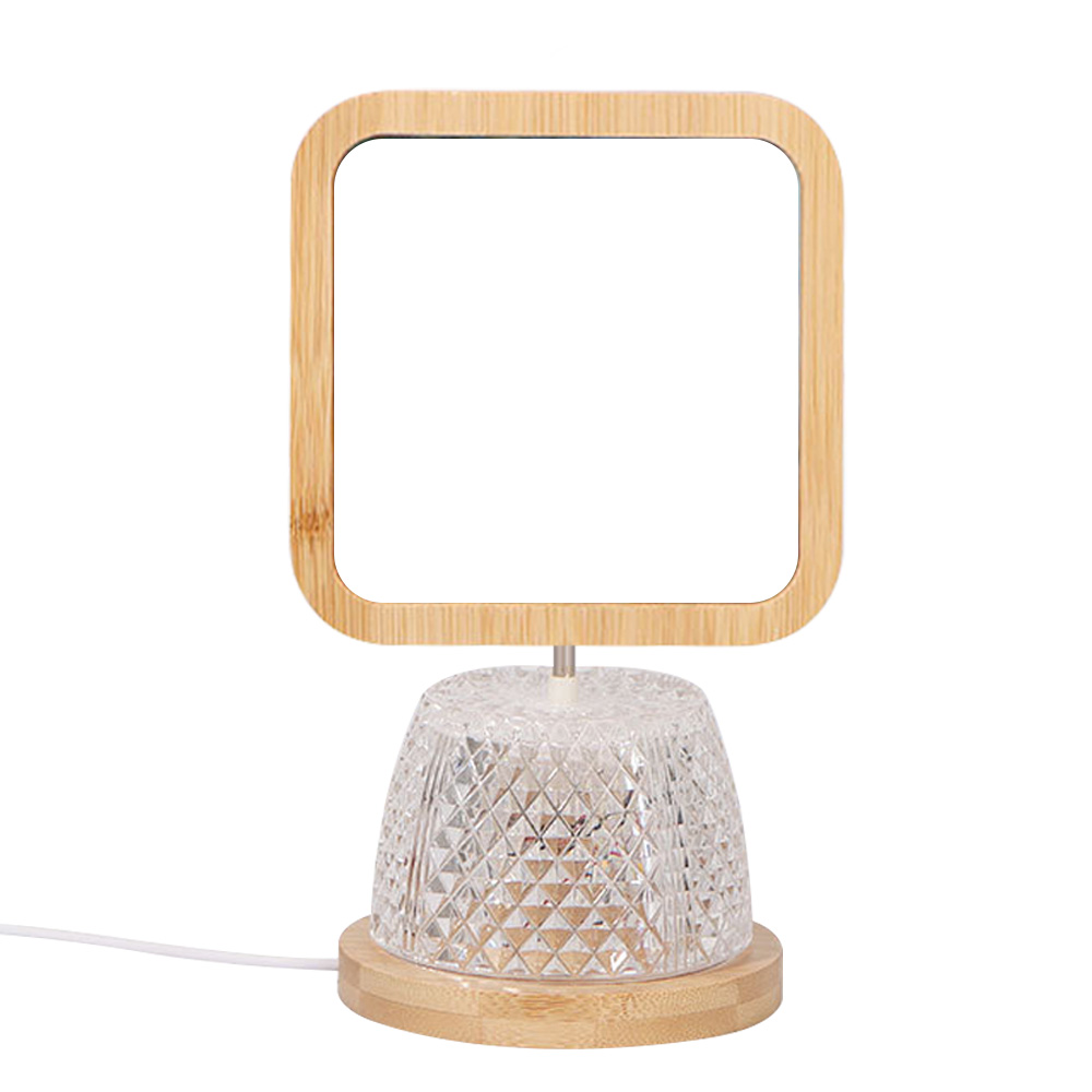 Sublimation Blank USB Night Light Photo Frames Blanks Bamboo Photo Frame Home Display for Creative Gift