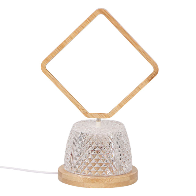 Sublimation Blank USB Night Light Photo Frames Blanks Bamboo Photo Frame Home Display for Creative Gift