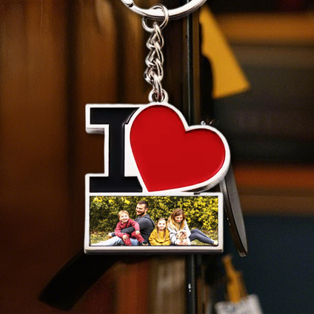 Sublimation Metal Keychain "I Love" Heart Shape Printable Keyring Heart Love Heat Transfer Press Blank Key Chains
