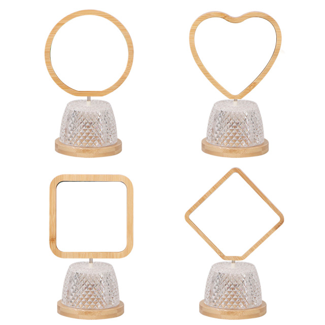 Sublimation Blank USB Night Light Photo Frames Blanks Bamboo Photo Frame Home Display for Creative Gift