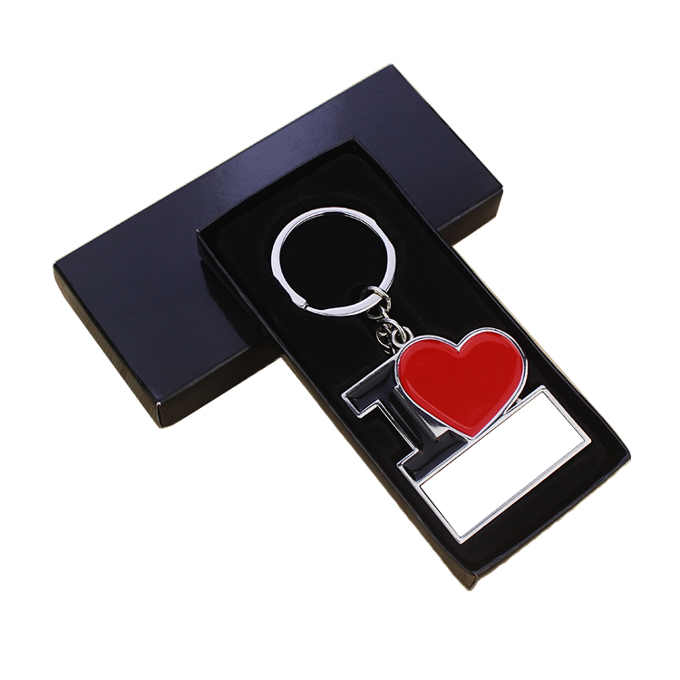 Sublimation Metal Keychain "I Love" Heart Shape Printable Keyring Heart Love Heat Transfer Press Blank Key Chains