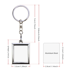 Sublimation Blank Metal Keychain Photo Frame Keychains DIY Custom Design Printable Keyring 6 Shapes Available