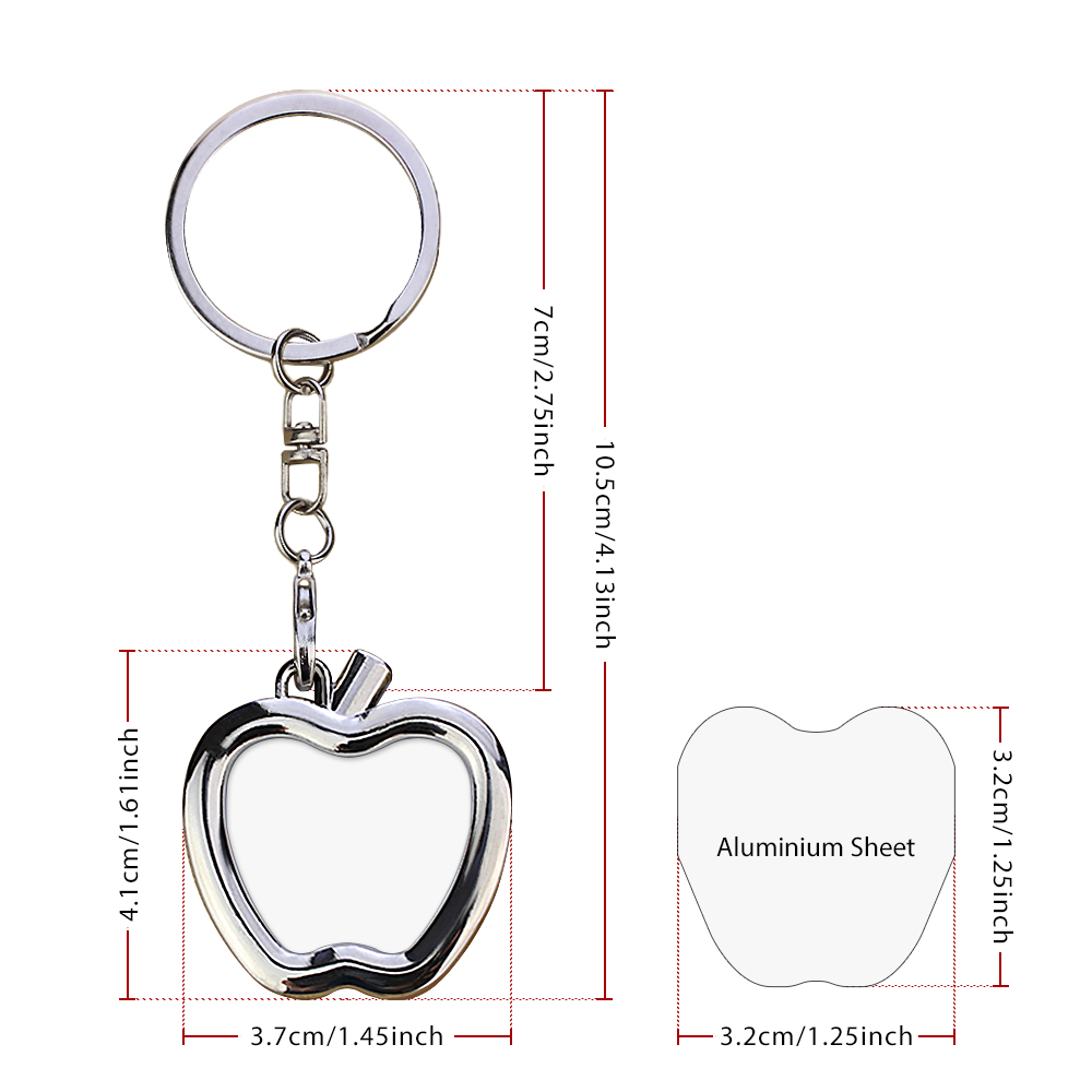 Sublimation Blank Metal Keychain Photo Frame Keychains DIY Custom Design Printable Keyring 6 Shapes Available