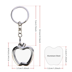 Sublimation Blank Metal Keychain Photo Frame Keychains DIY Custom Design Printable Keyring 6 Shapes Available