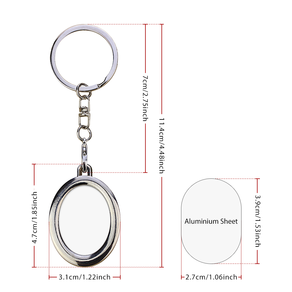 Sublimation Blank Metal Keychain Photo Frame Keychains DIY Custom Design Printable Keyring 6 Shapes Available