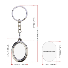 Sublimation Blank Metal Keychain Photo Frame Keychains DIY Custom Design Printable Keyring 6 Shapes Available