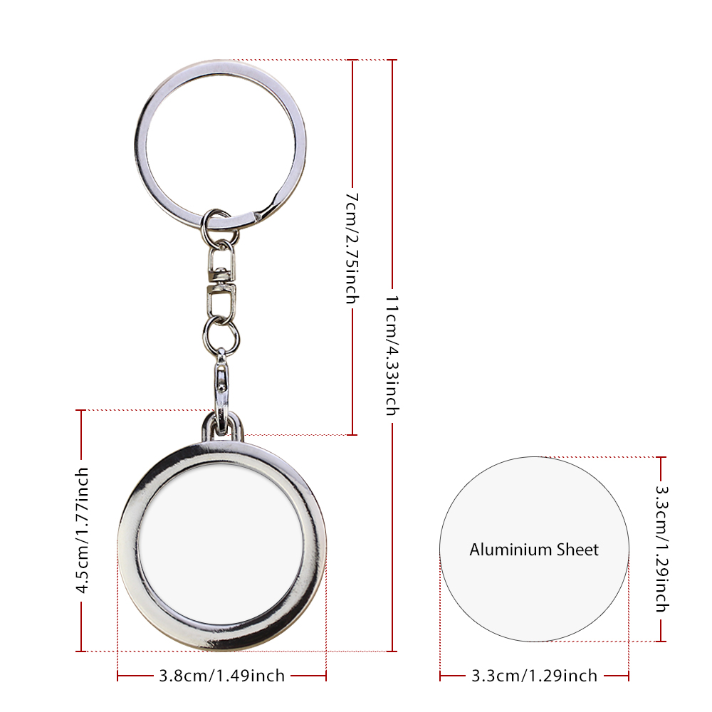 Sublimation Blank Metal Keychain Photo Frame Keychains DIY Custom Design Printable Keyring 6 Shapes Available