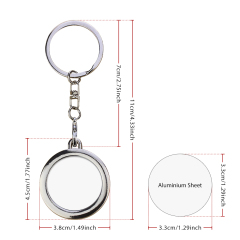 Sublimation Blank Metal Keychain Photo Frame Keychains DIY Custom Design Printable Keyring 6 Shapes Available