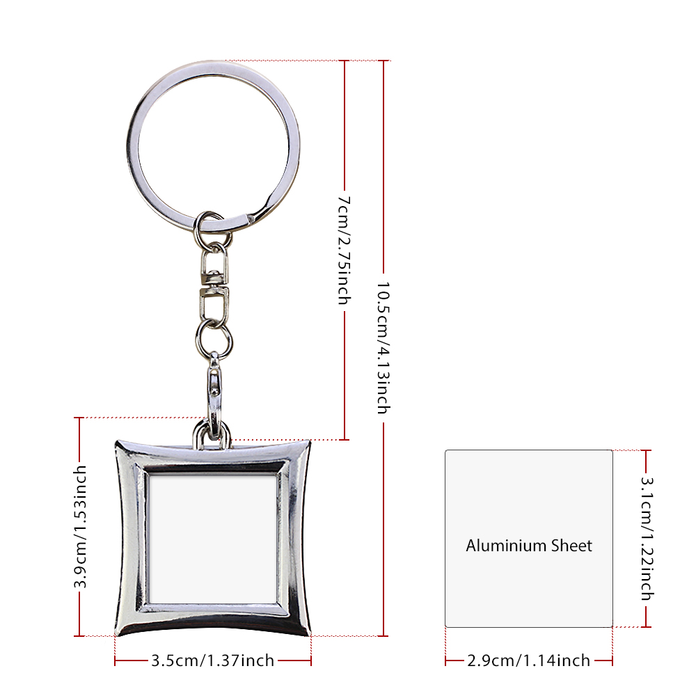 Sublimation Blank Metal Keychain Photo Frame Keychains DIY Custom Design Printable Keyring 6 Shapes Available