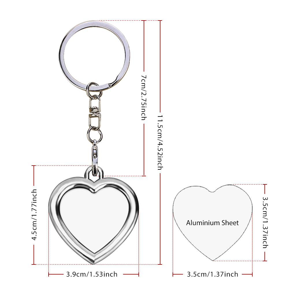 Sublimation Blank Metal Keychain Photo Frame Keychains DIY Custom Design Printable Keyring 6 Shapes Available