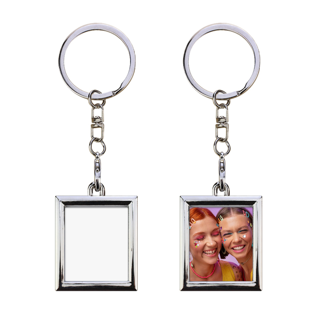 Sublimation Blank Metal Keychain Photo Frame Keychains DIY Custom Design Printable Keyring 6 Shapes Available