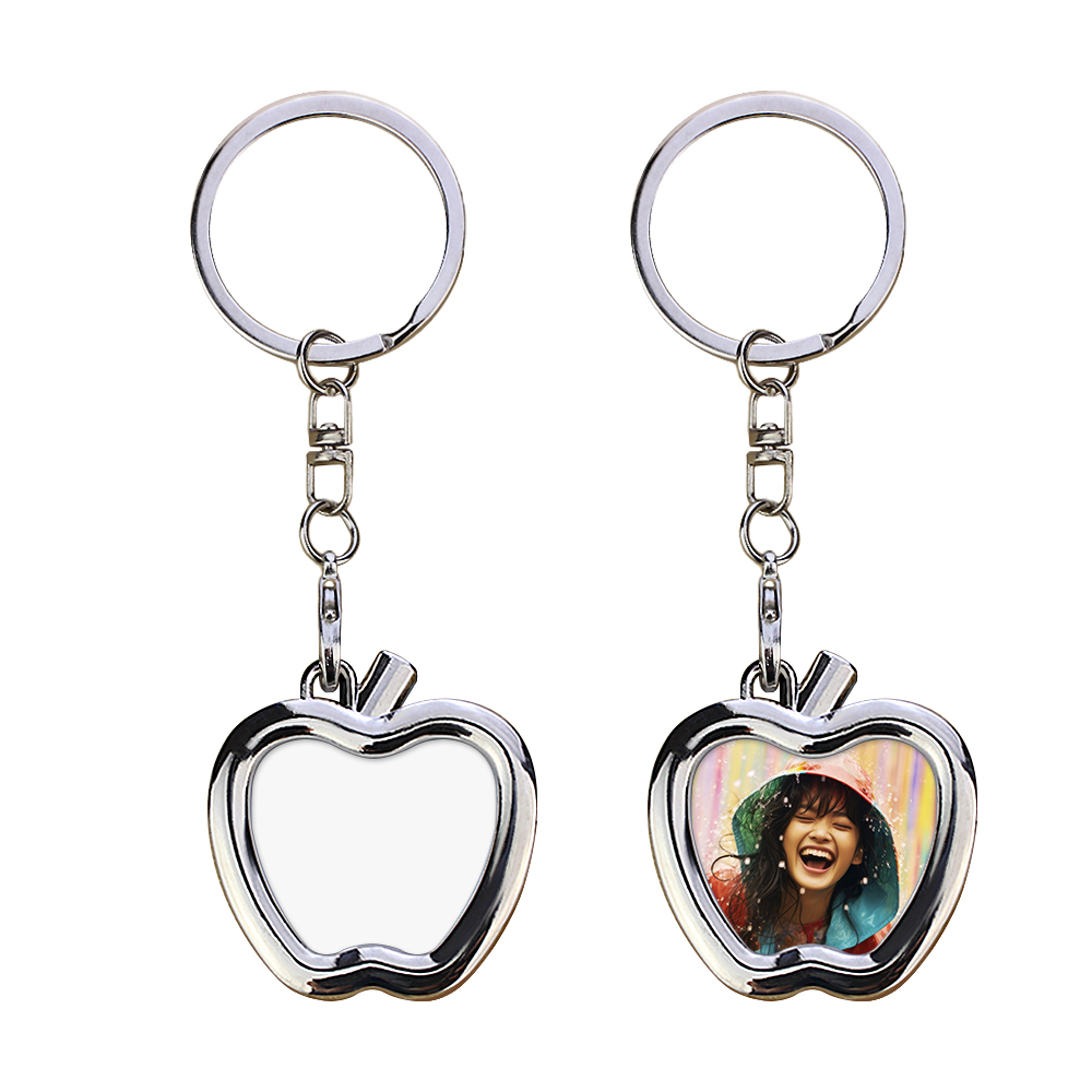 Sublimation Blank Metal Keychain Photo Frame Keychains DIY Custom Design Printable Keyring 6 Shapes Available