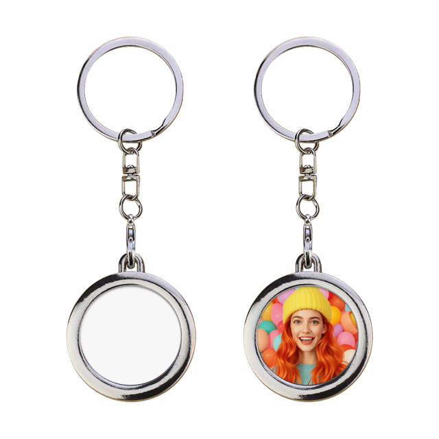 Sublimation Blank Metal Keychain Photo Frame Keychains DIY Custom Design Printable Keyring 6 Shapes Available