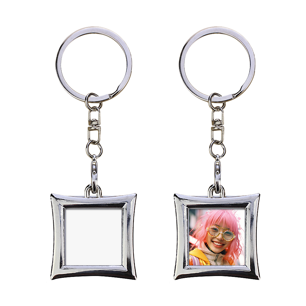 Sublimation Blank Metal Keychain Photo Frame Keychains DIY Custom Design Printable Keyring 6 Shapes Available