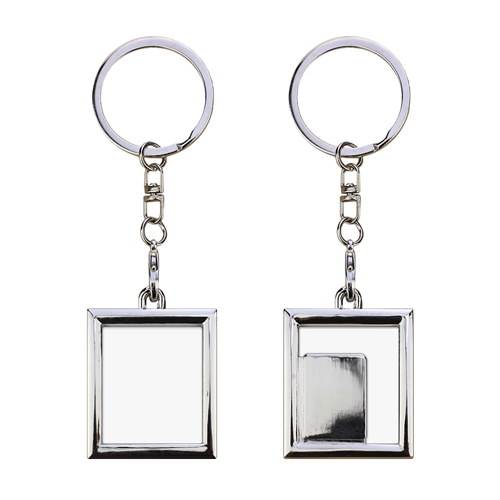 Sublimation Blank Metal Keychain Photo Frame Keychains DIY Custom Design Printable Keyring 6 Shapes Available