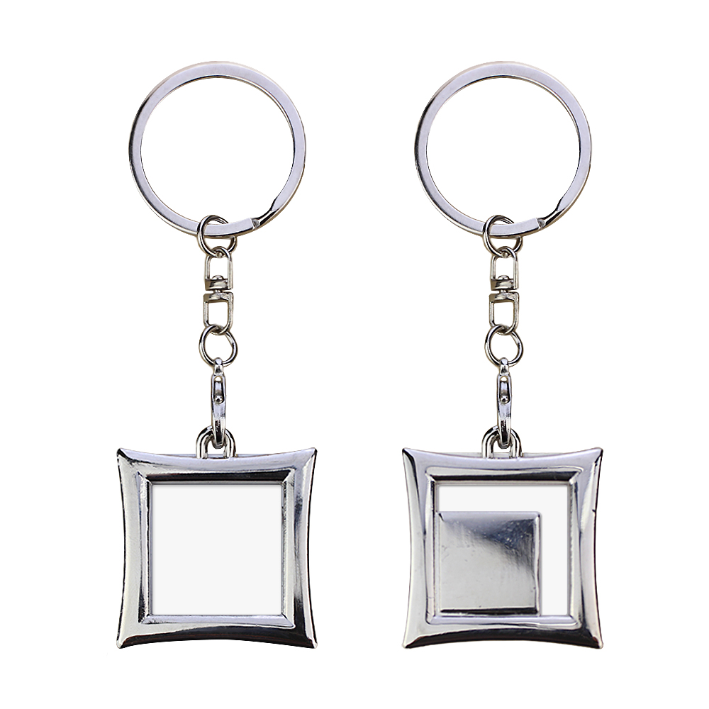 Sublimation Blank Metal Keychain Photo Frame Keychains DIY Custom Design Printable Keyring 6 Shapes Available