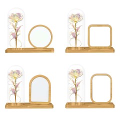 Sublimation Blank Bamboo Photo Frames Blank Atmosphere Photo Frame with Night Light Home Display for Creative Gift