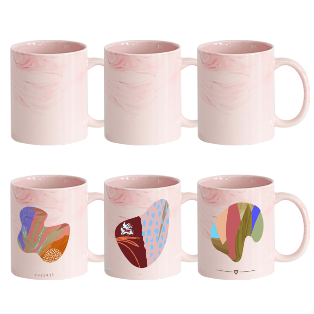 Sublimation 11oz Mug Heat Transfer Ceramic Texture Mugs - Unique Design, Durable & Dishwasher Safe