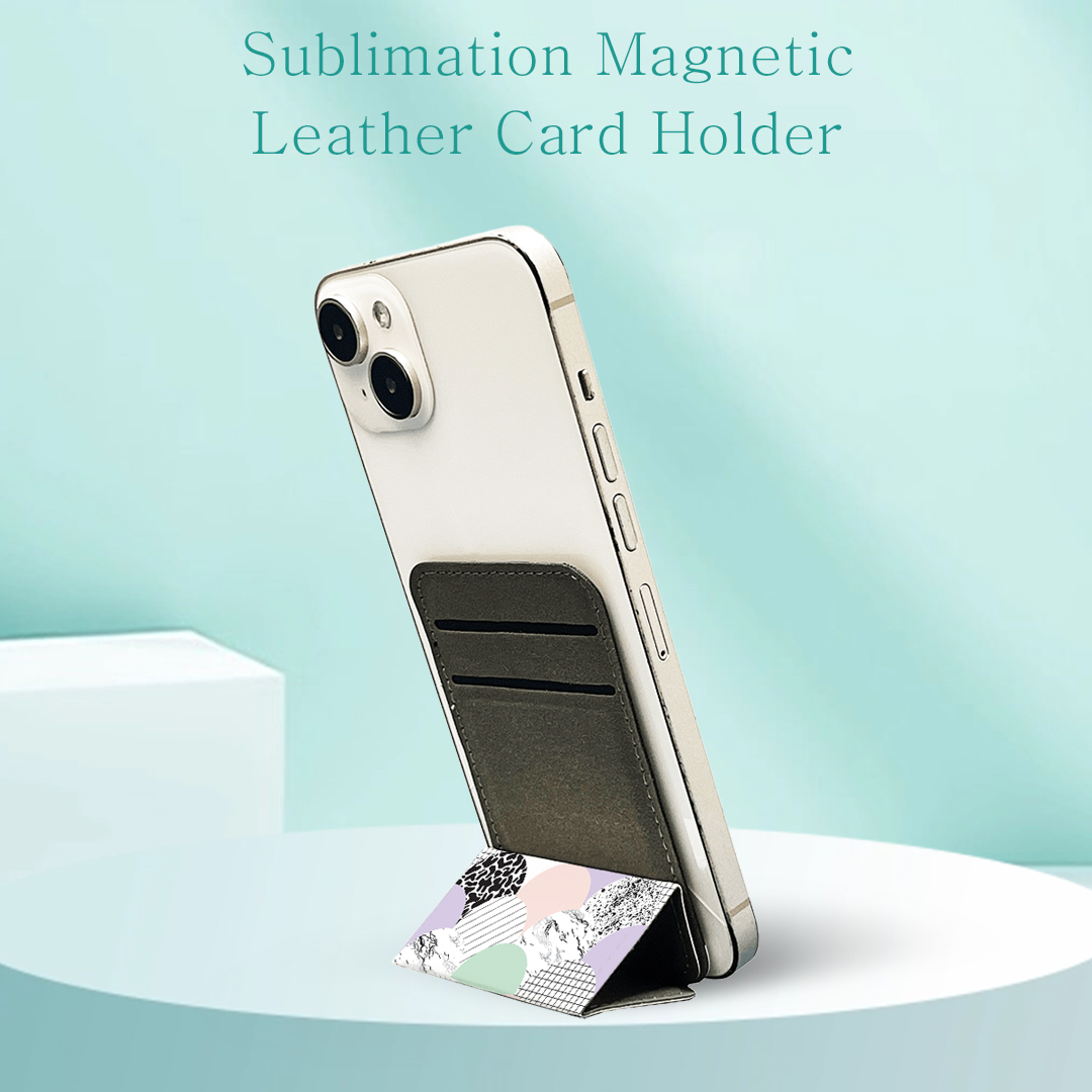 New Arrival Sublimation PU Leather Card Holder with Stand Adhesive and Magnetic Style Available
