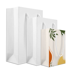 Sublimation Paper Gift Bags with Handles Shopping Retail Merchandise Wedding Party Favor Bags, Paper Grocery Bags Sacks Recyclable
