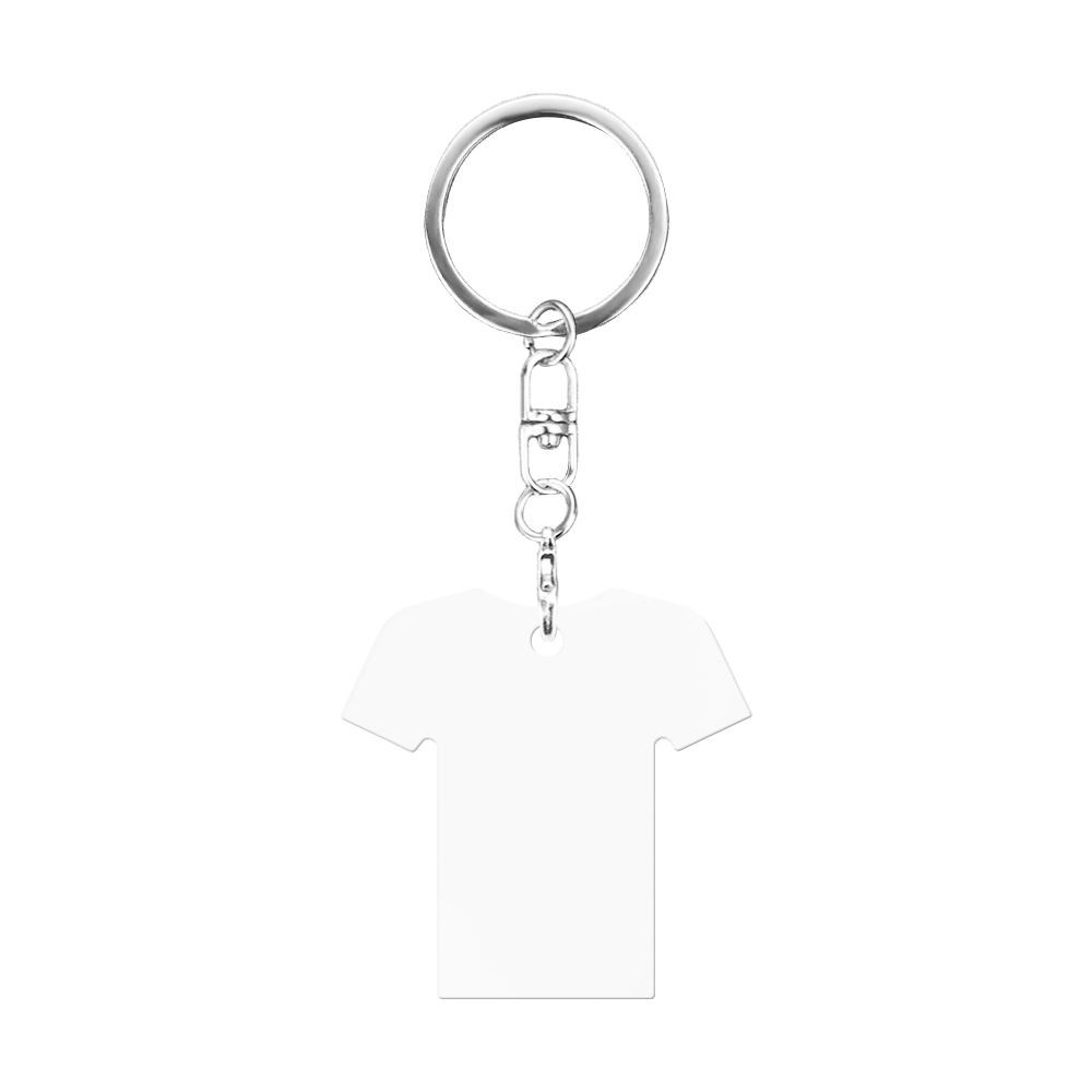 Sublimation Aluminium Double Sided Print T-shirt Shape Keyring Custom Sublimation Aluminum Keychain
