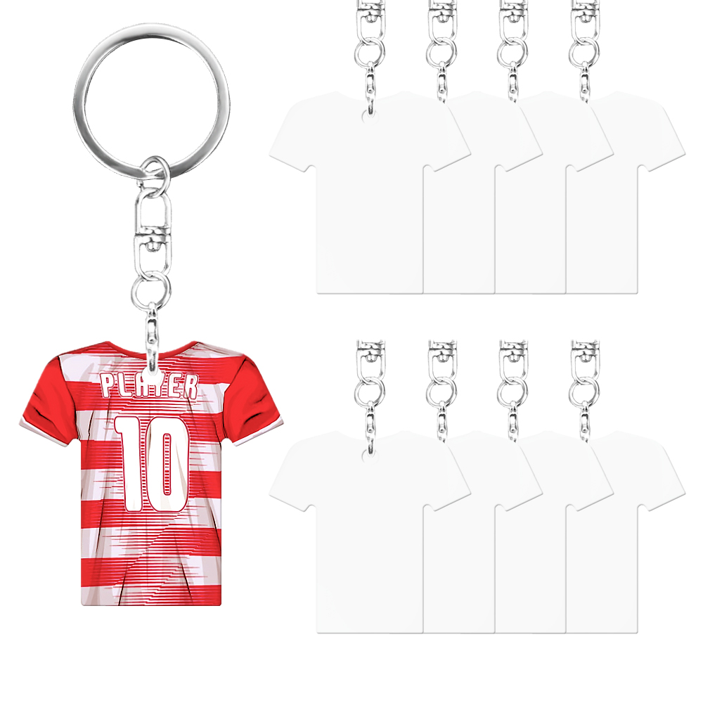 Sublimation Aluminium Double Sided Print T-shirt Shape Keyring Custom Sublimation Aluminum Keychain