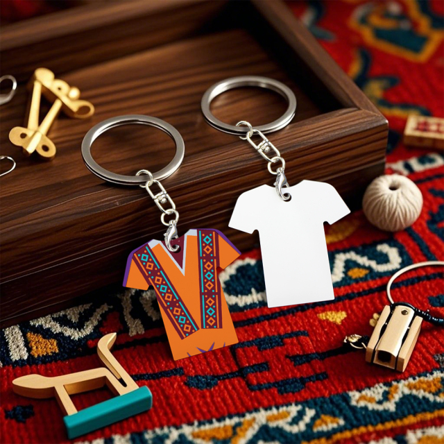 Sublimation Aluminium Double Sided Print Keyring Custom Sublimation Aluminum Keychain