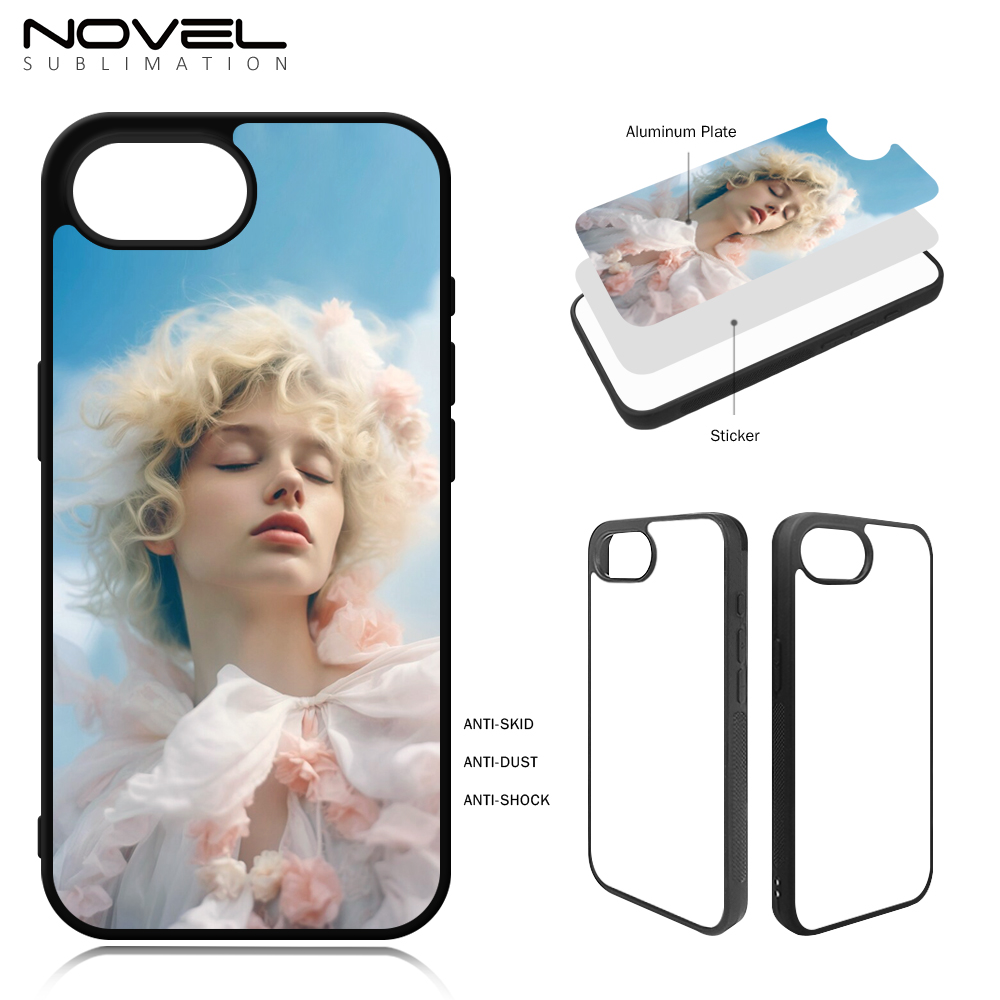 New Arrival Sublimation 2D TPU Phone Case for iPhone 16E DIY Shell With Aluminum Sheet