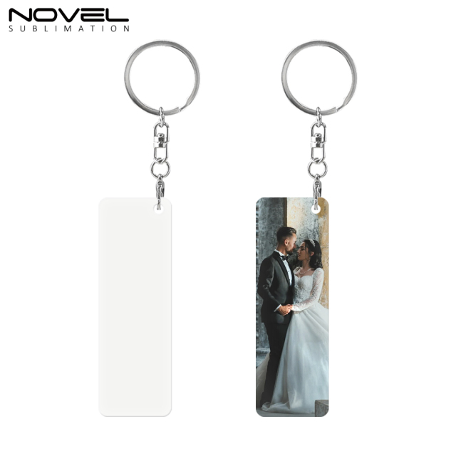New Arrival Sublimation Aluminium Double Sided Print Keyring DIY Keychain